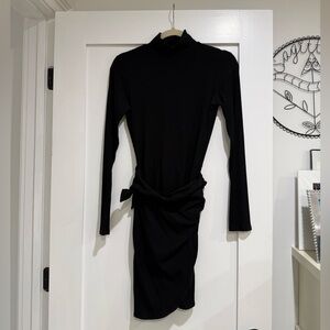 Reformation Ribbed Black Women's Dress